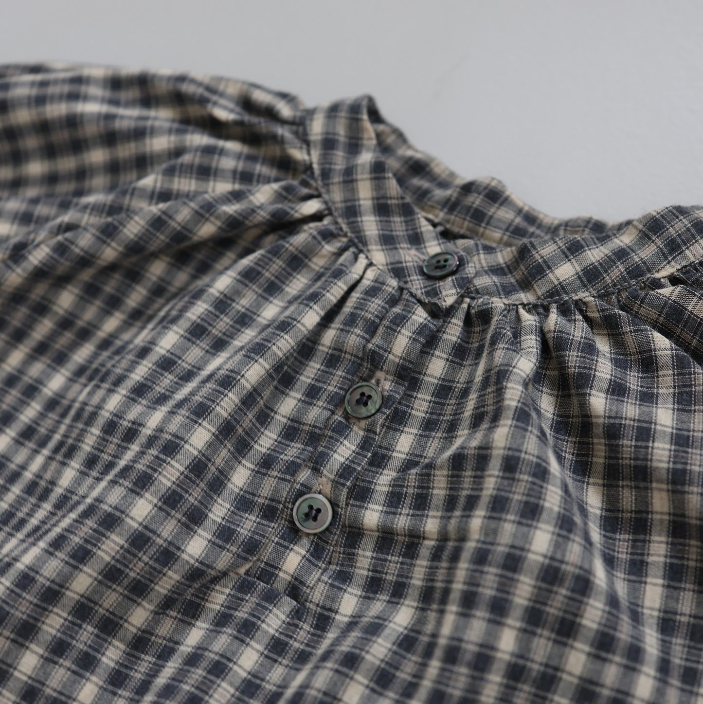 25ss check half blouse kidsJr大人