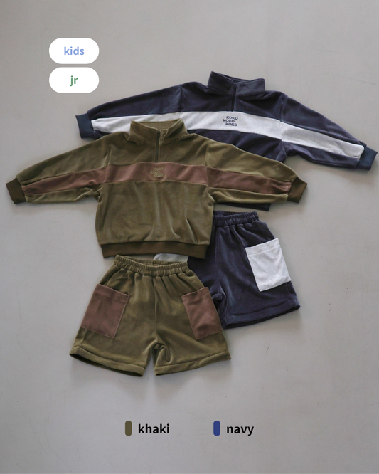 velours half zip set up