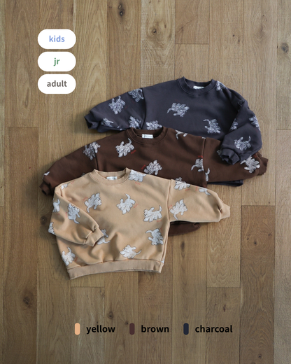 puppy pattern mtm / kids,Jr,mom