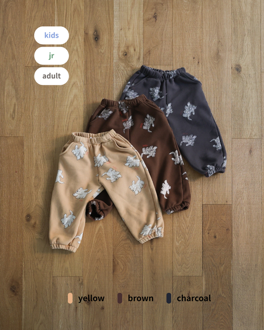 puppy pattern jogger pants / kids,Jr,mom