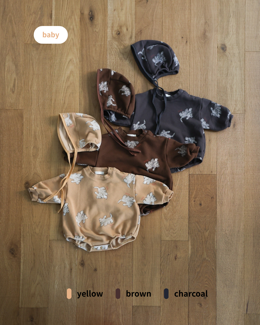 puppy baby rompers / puppy bonnet