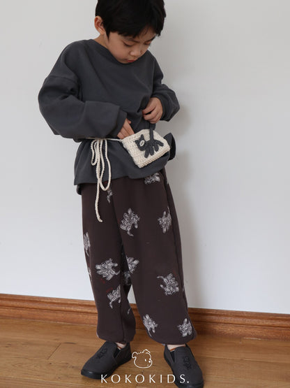 puppy pattern jogger pants / kids,Jr,mom