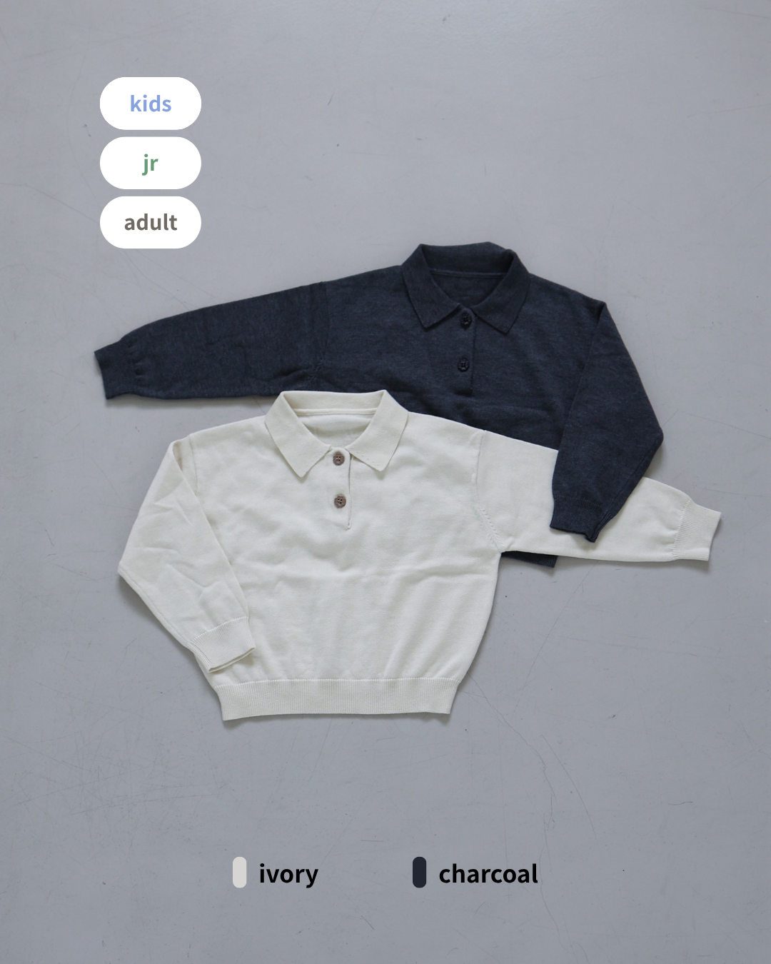 clover collar knit tops