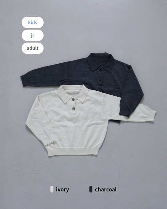 clover collar knit tops