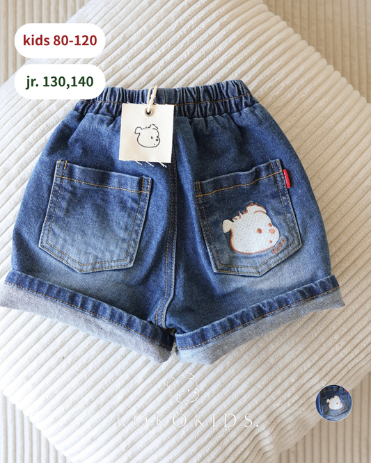 koko chan half denim pants