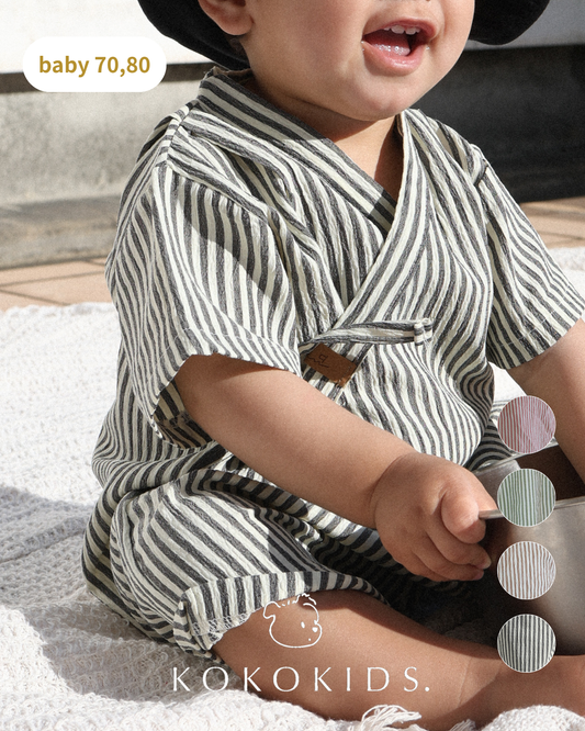 koko jinbei baby suits / stripe