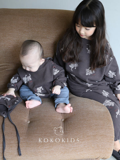 puppy baby rompers / puppy bonnet