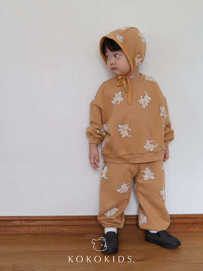 puppy pattern jogger pants / kids,Jr,mom