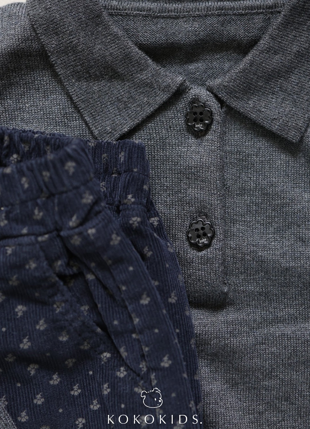 clover collar knit tops