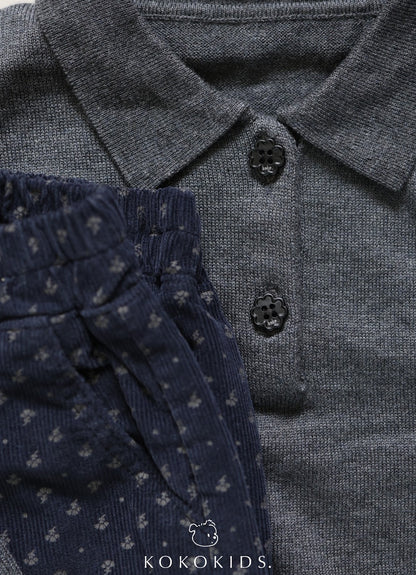 clover collar knit tops