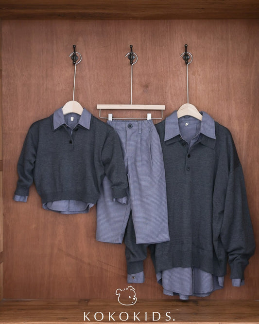 [Made to order] clover collar knit tops / kids, Jr, adult
