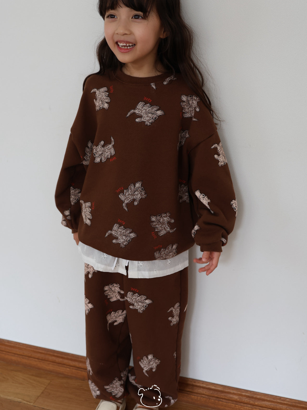 puppy pattern jogger pants / kids,Jr,mom