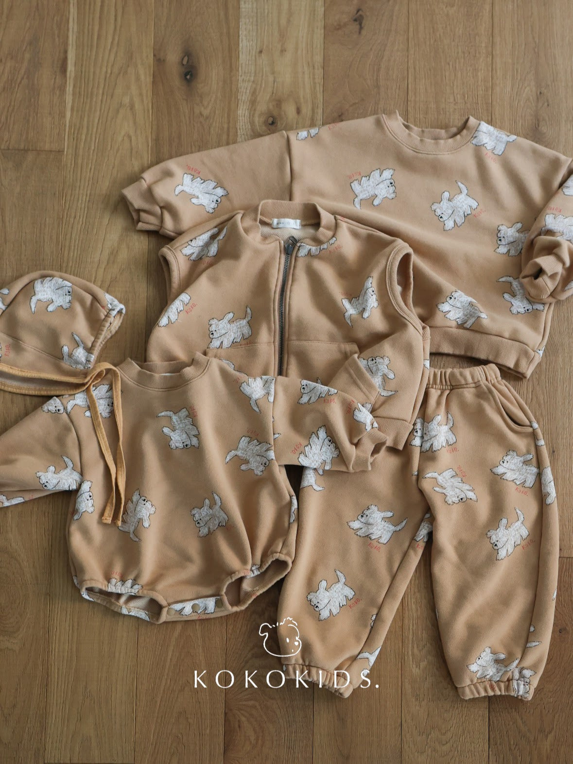 puppy baby rompers / puppy bonnet