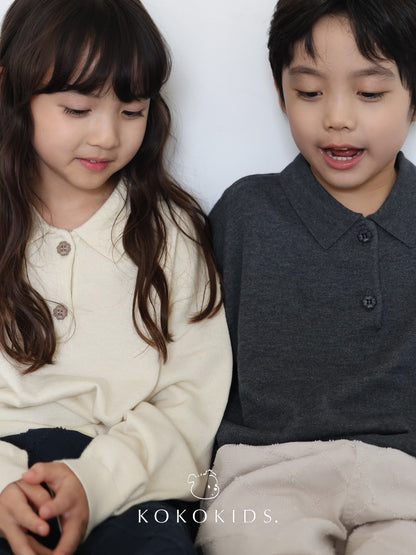 clover collar knit tops