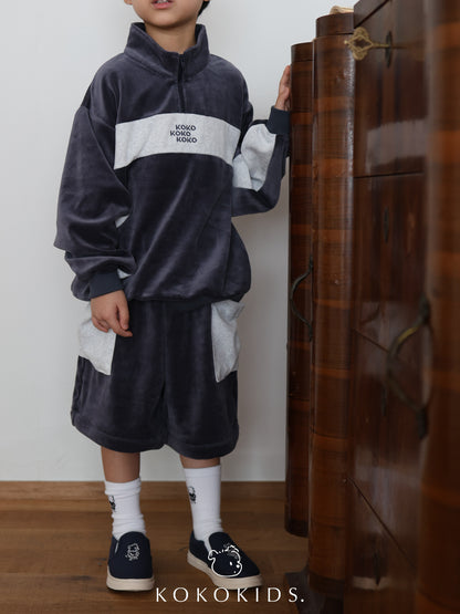 velours half zip set up