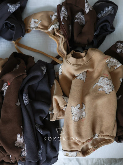 puppy baby rompers / puppy bonnet