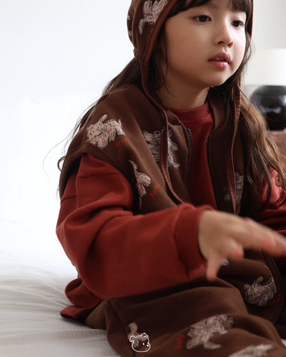 puppy pattern vest / kids,Jr