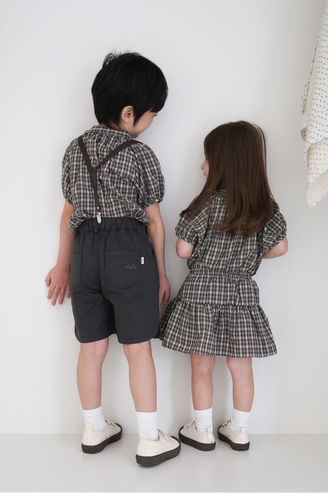 25ss check half blouse / kidsJr大人
