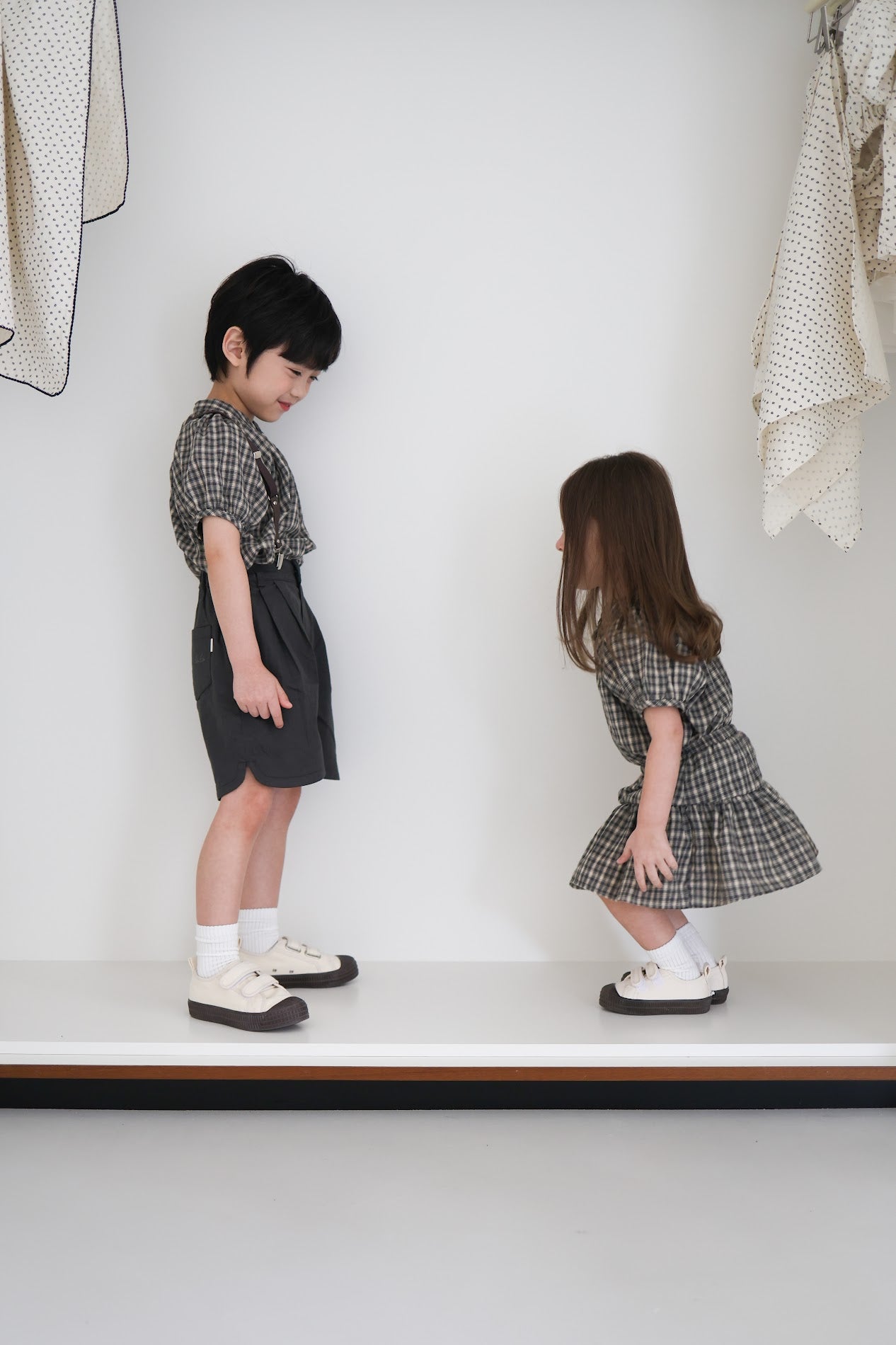 25ss check half blouse / kidsJr大人