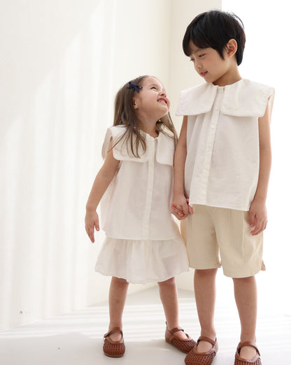 sailor nosleeve blouse