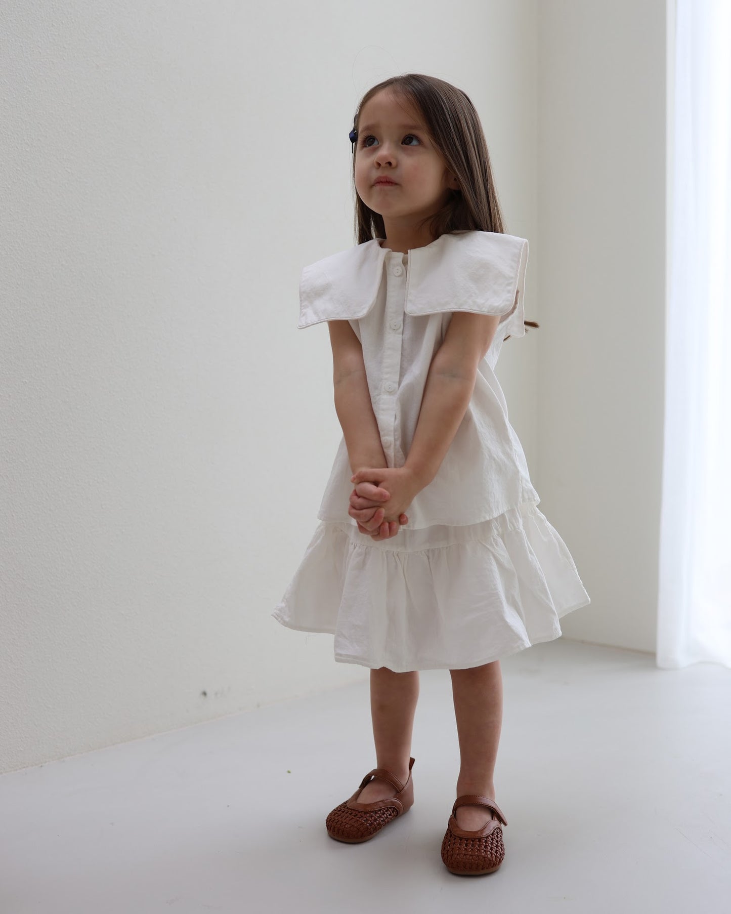 sailor nosleeve blouse