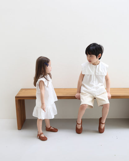 sailor nosleeve blouse