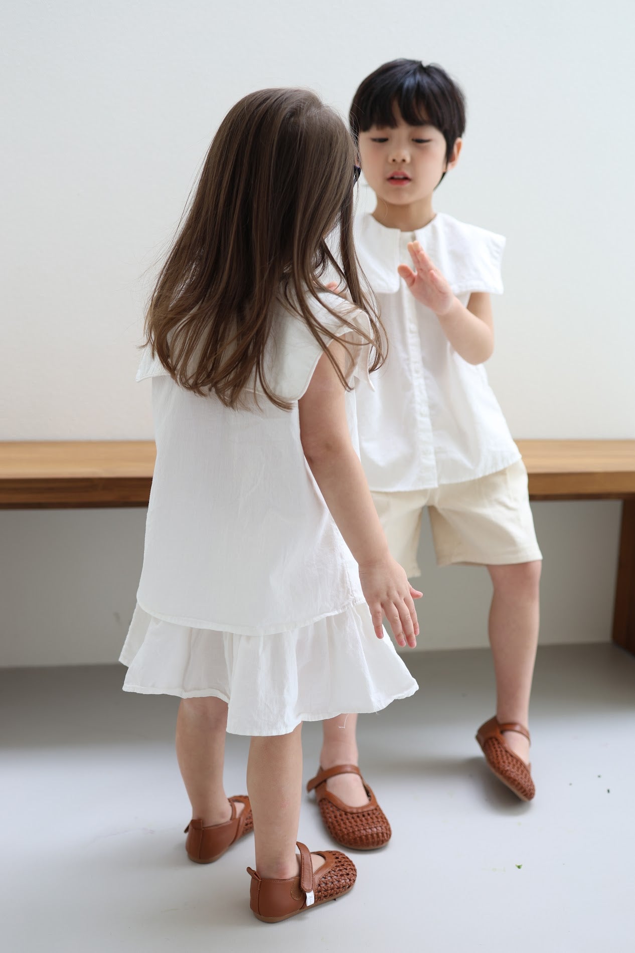 sailor nosleeve blouse