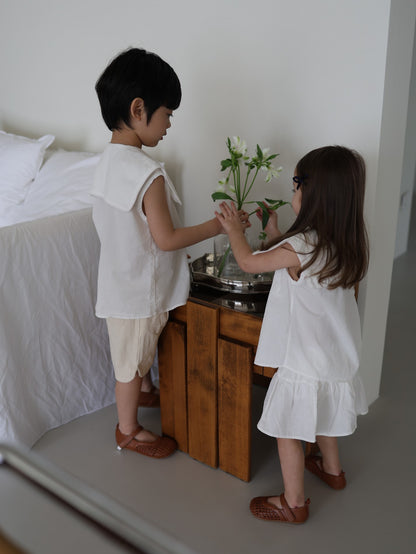 sailor nosleeve blouse