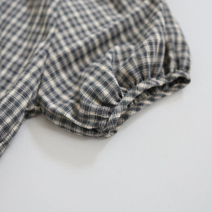 25ss check half blouse / kidsJr大人