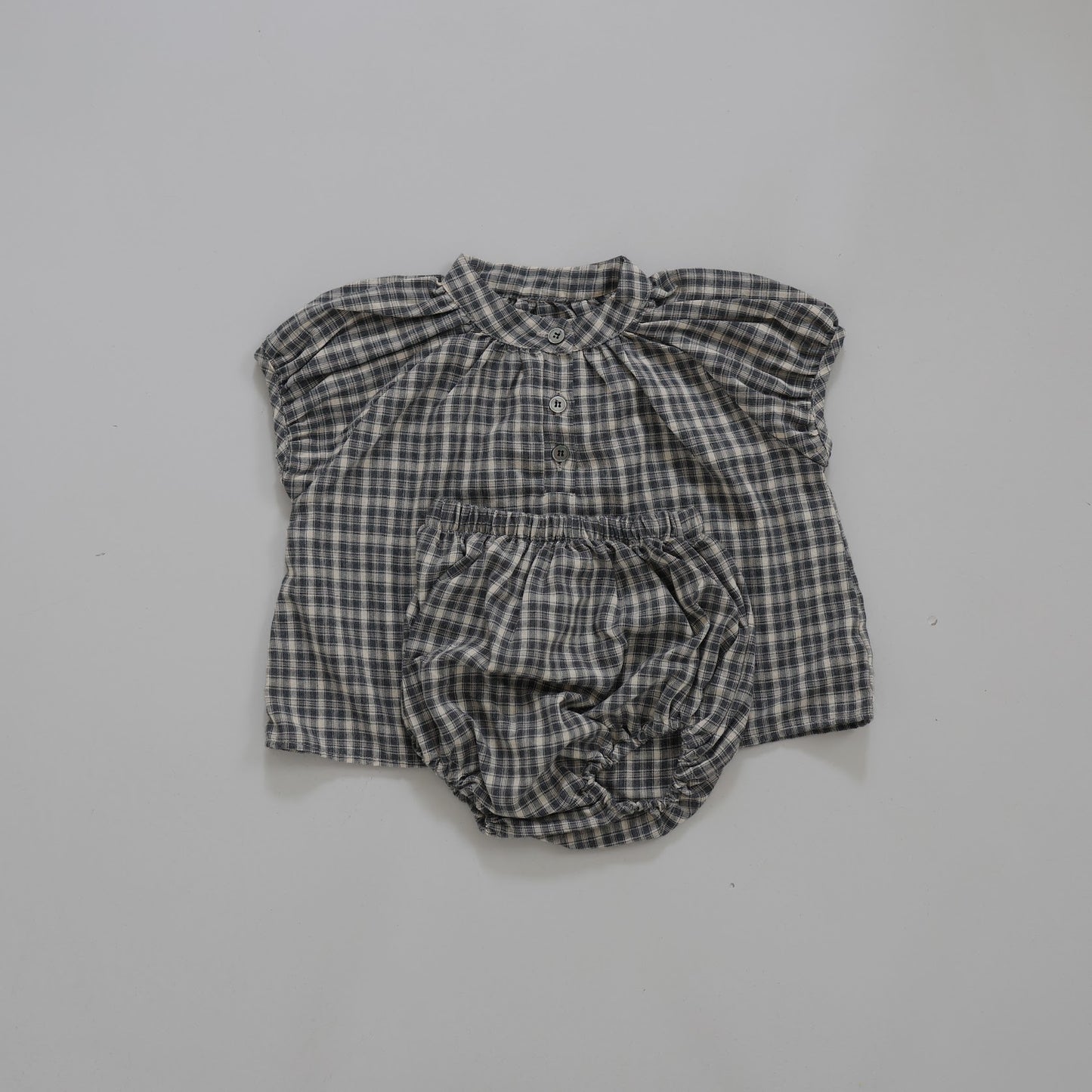 25ss check half baby bloomers set
