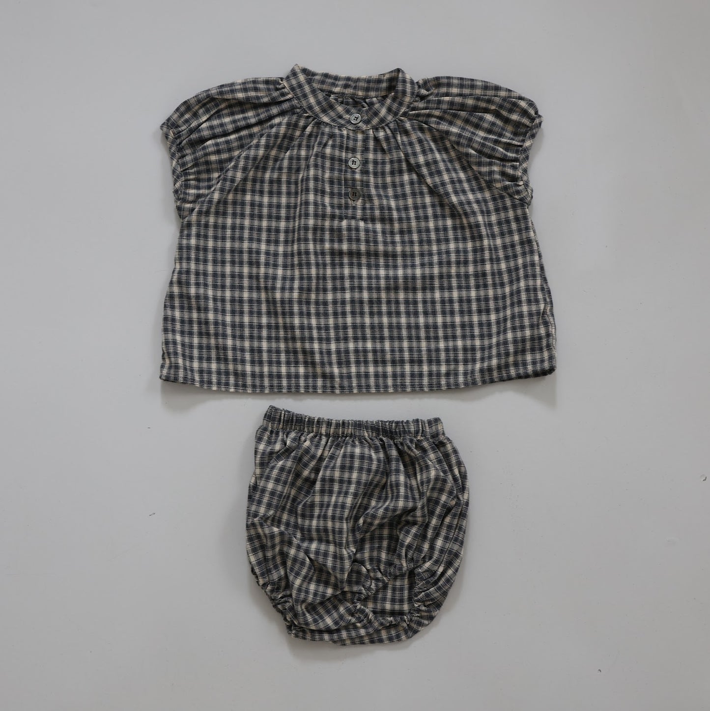 25ss check half baby bloomers set