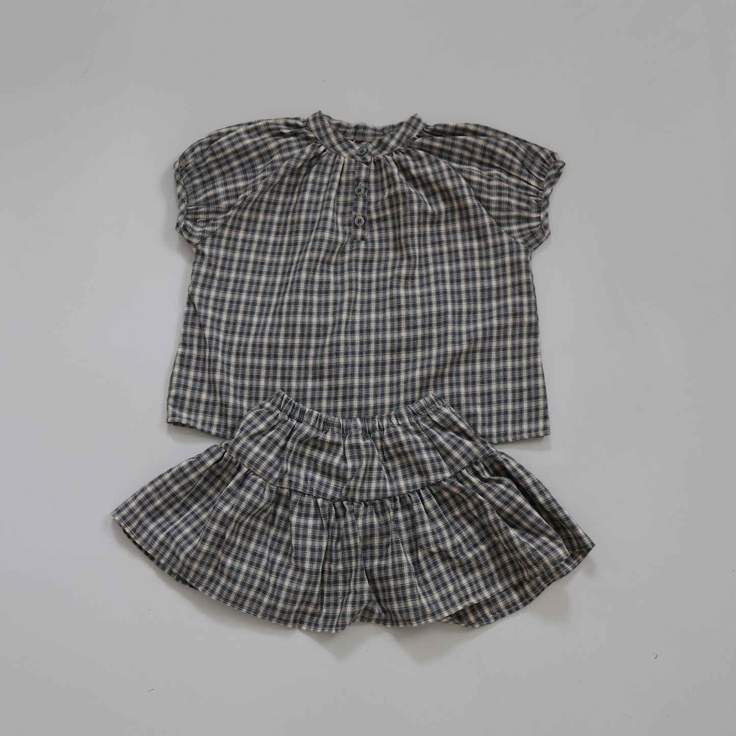 25ss check half blouse / kidsJr大人