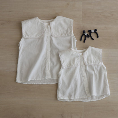 sailor nosleeve blouse