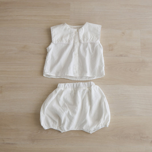 sailor nosleeve baby bloomers set