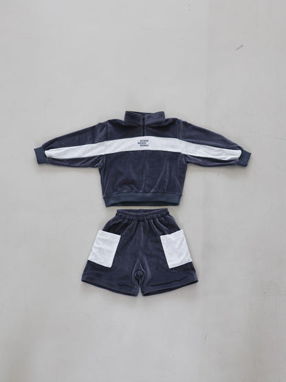 velours half zip set up