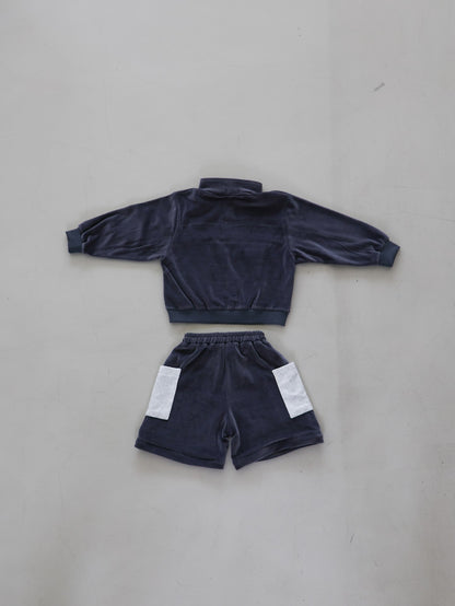 velours half zip set up