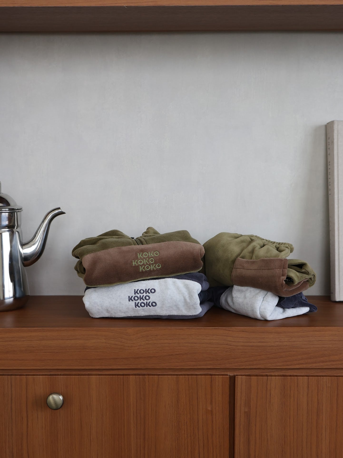 velours half zip set up