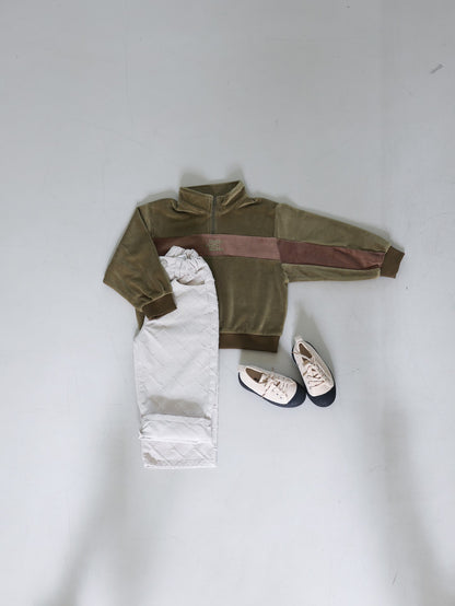 velours half zip set up