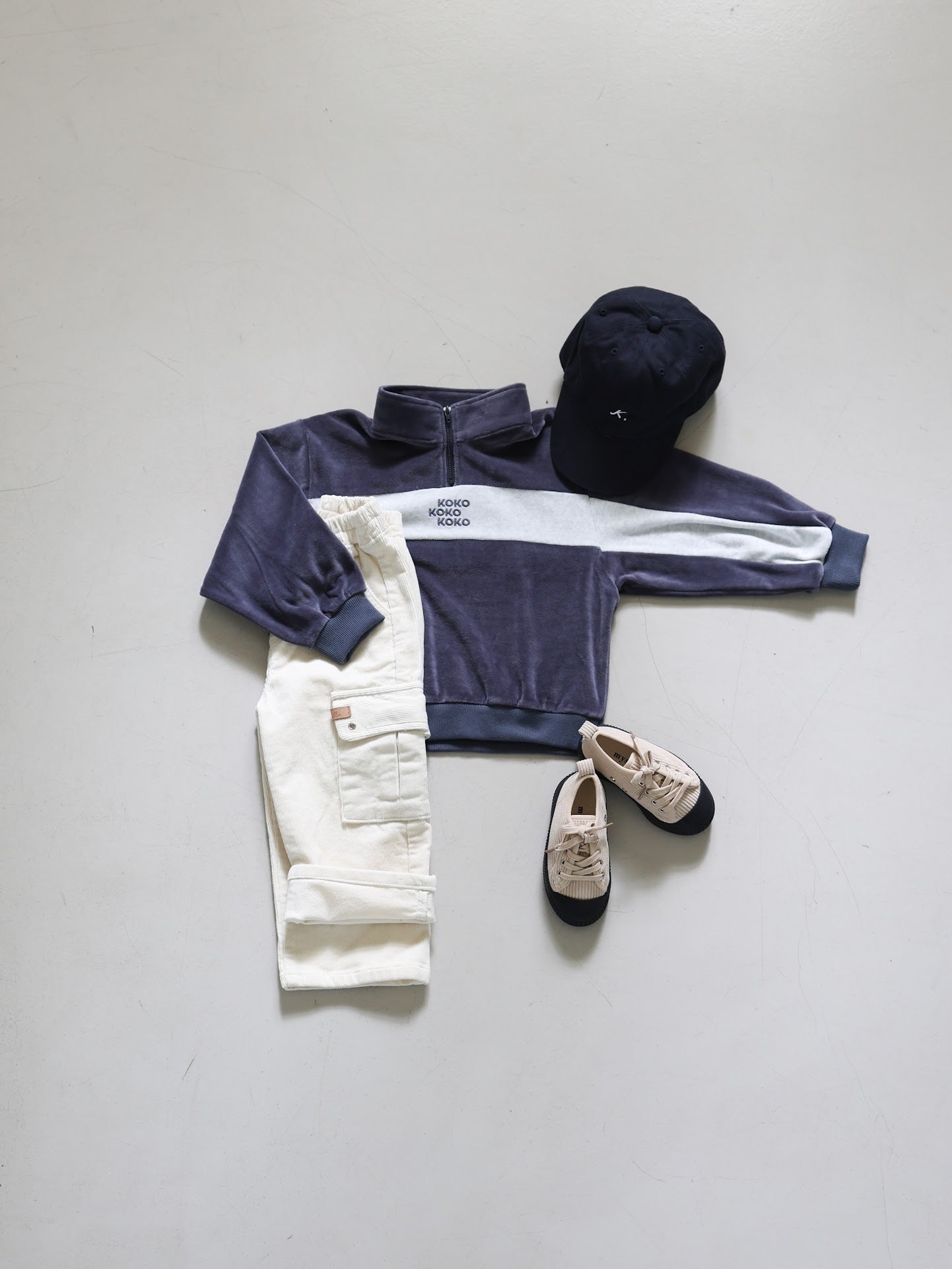 velours half zip set up