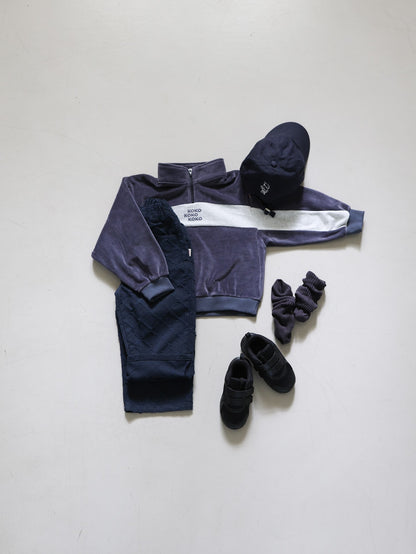 velours half zip set up