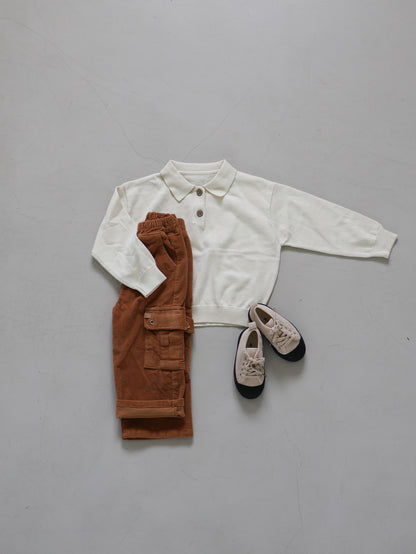 clover collar knit tops