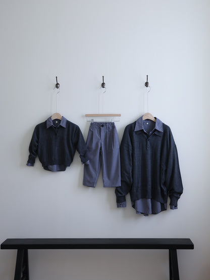 clover collar knit tops