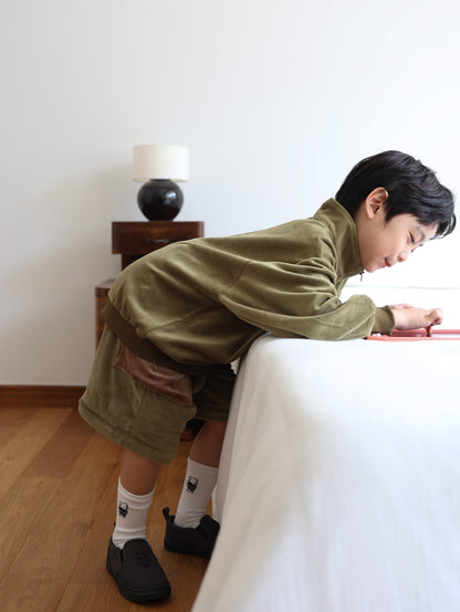 velours half zip set up