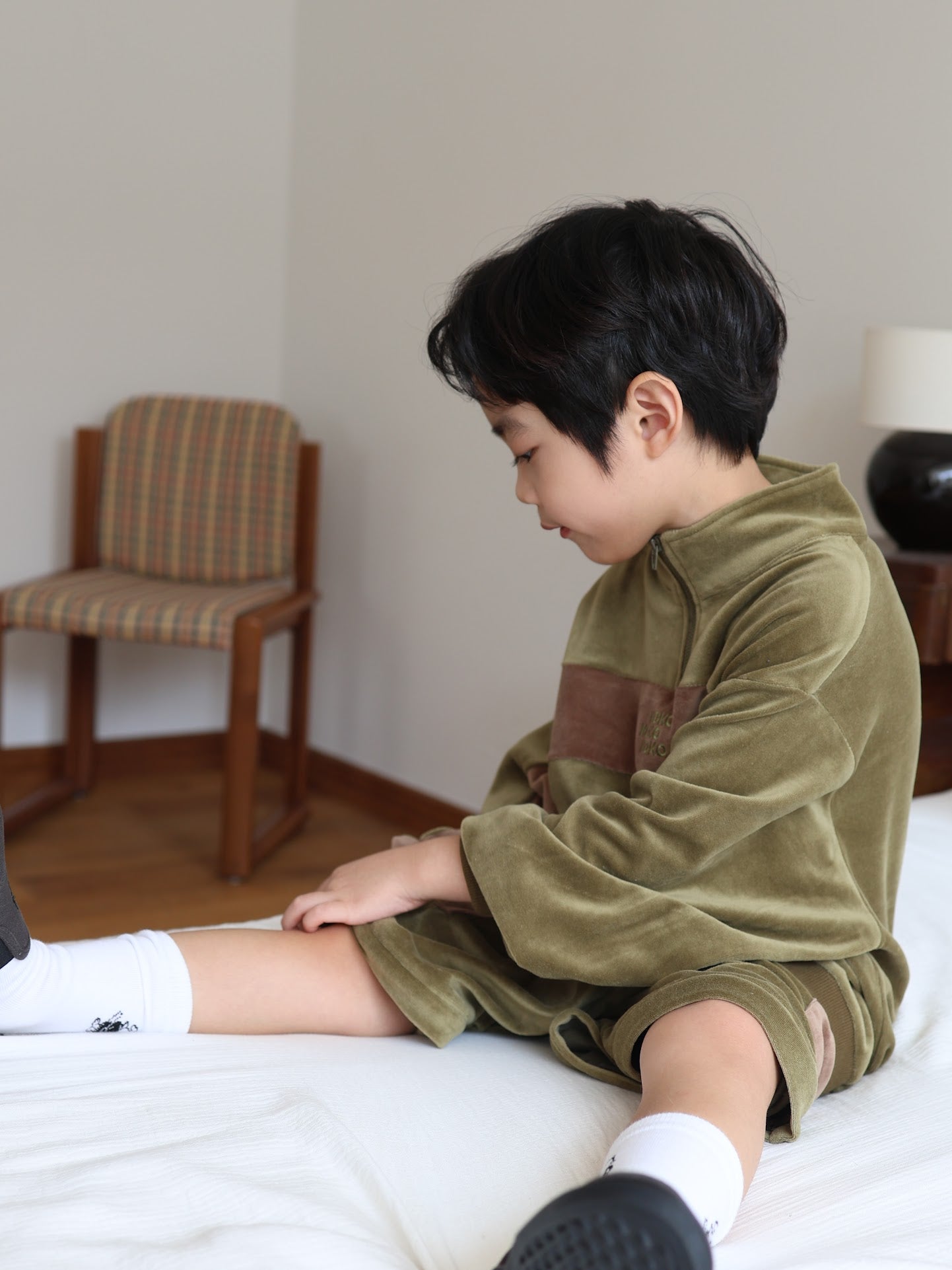 velours half zip set up