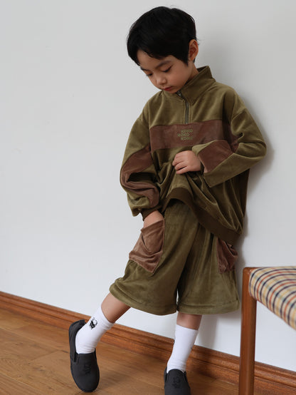 velours half zip set up