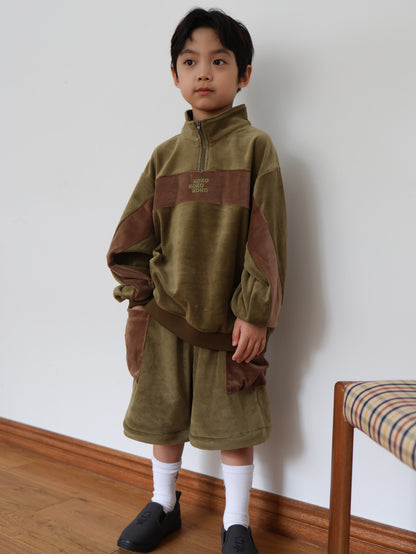 velours half zip set up