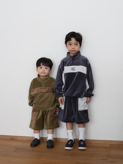 velours half zip set up