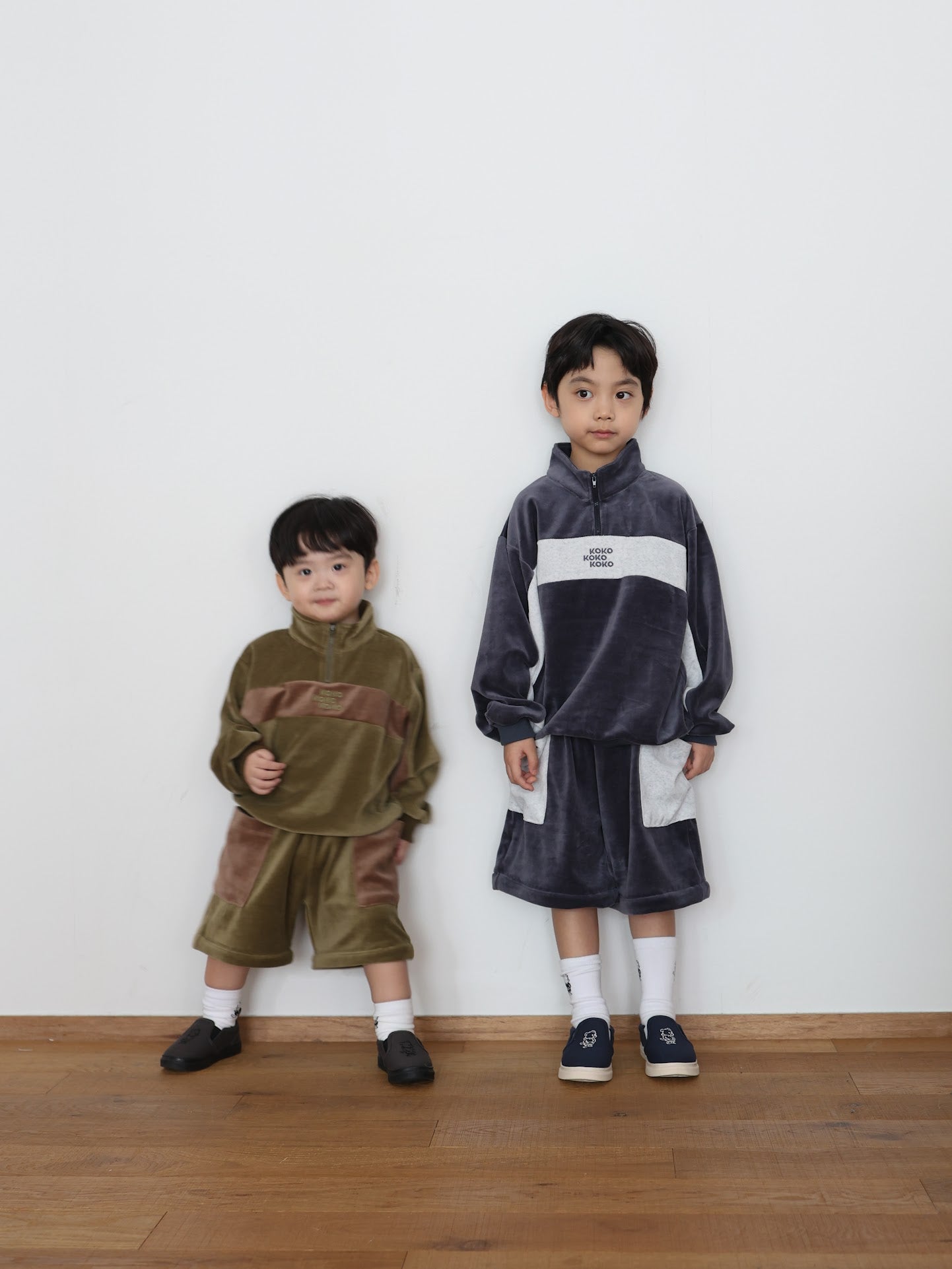 velours half zip set up