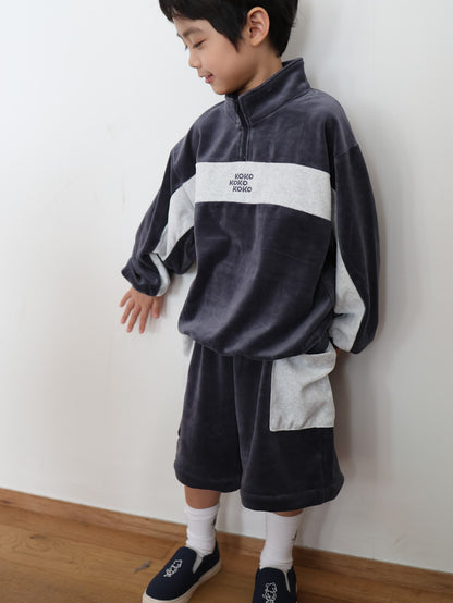 velours half zip set up