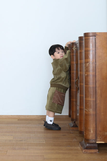 velours half zip set up